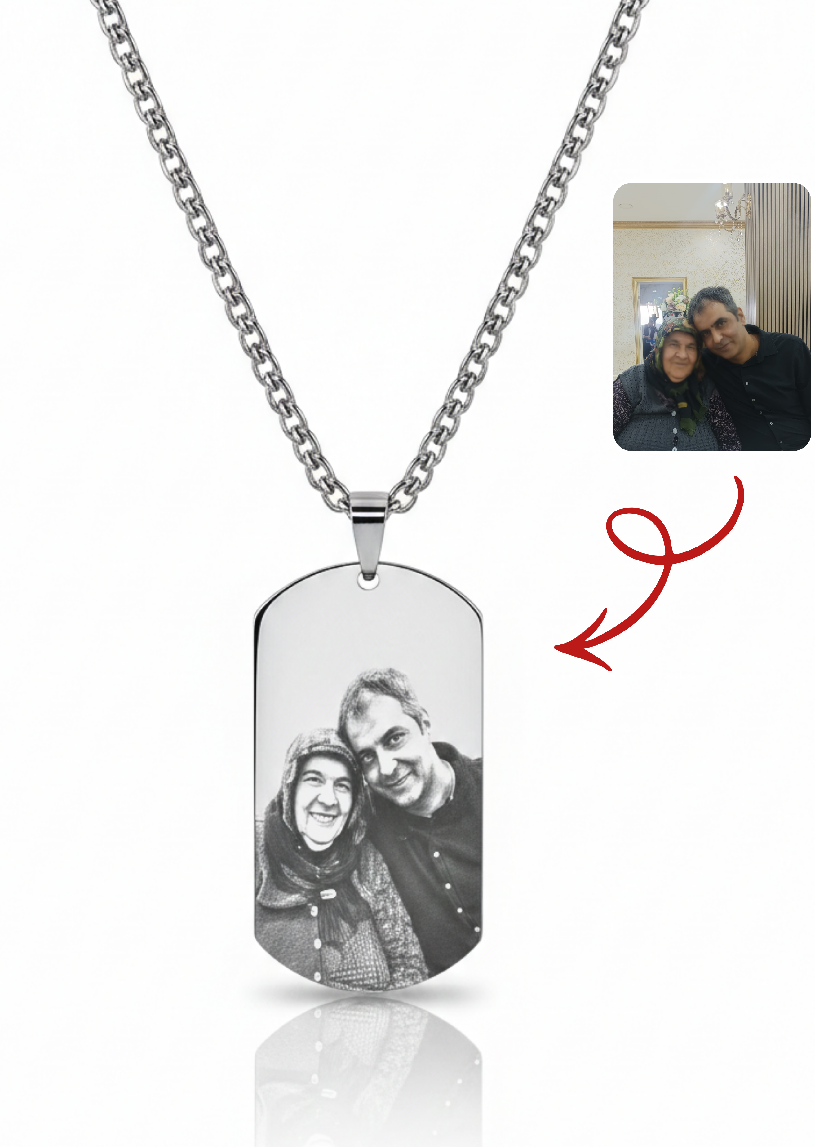 Kişiye Özel Dikdörtgen Künye Kolye