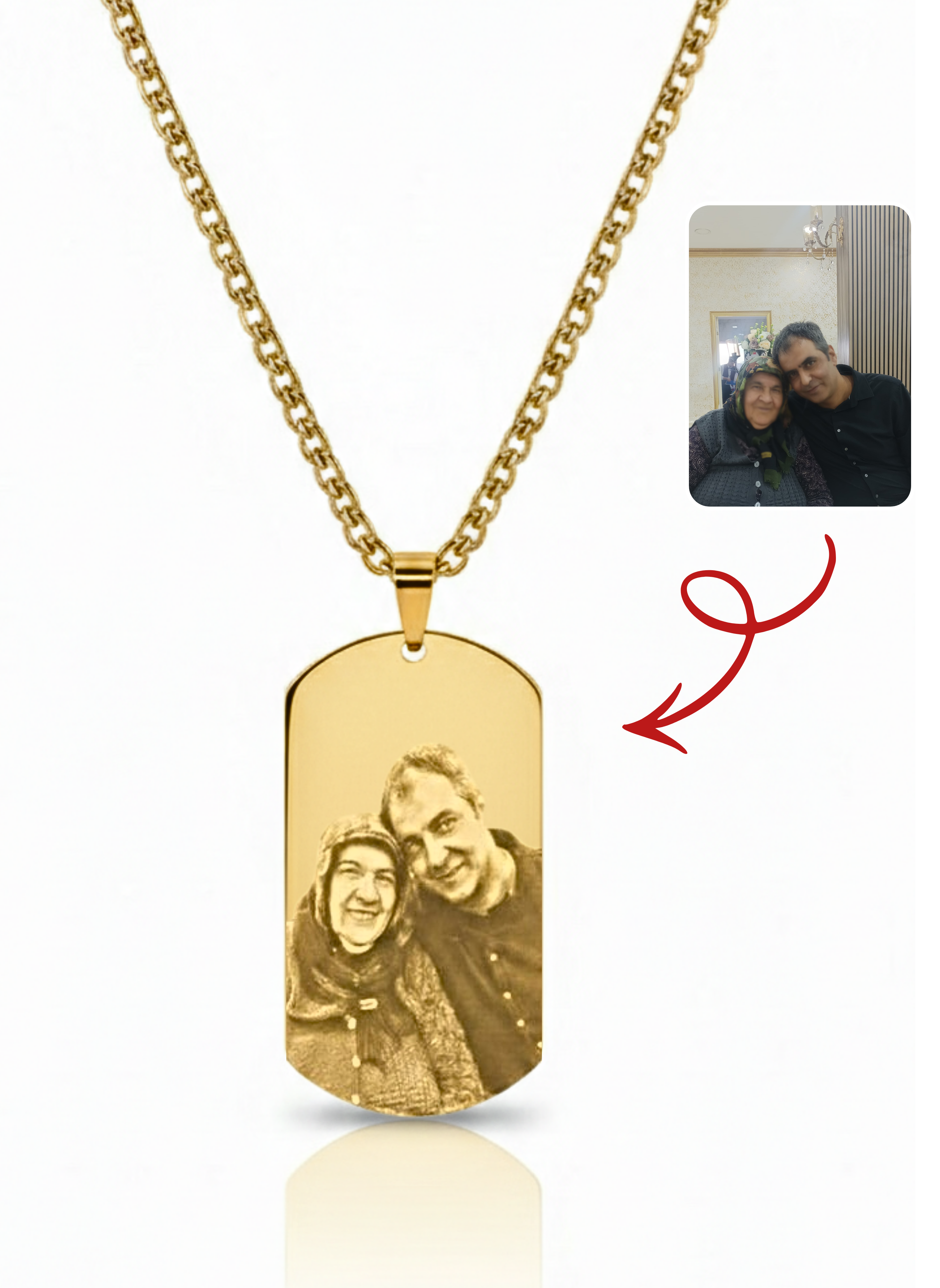 Kişiye Özel Dikdörtgen Künye Kolye