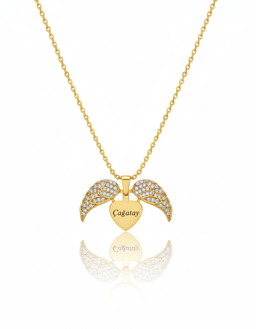 Kişiye Özel Melek Kanatlı Kolye