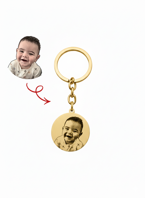 Fotoğraf Kazımalı Yuvarlak Anahtarlık