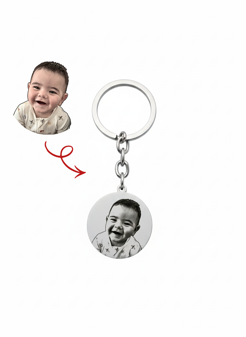 Fotoğraf Kazımalı Yuvarlak Anahtarlık