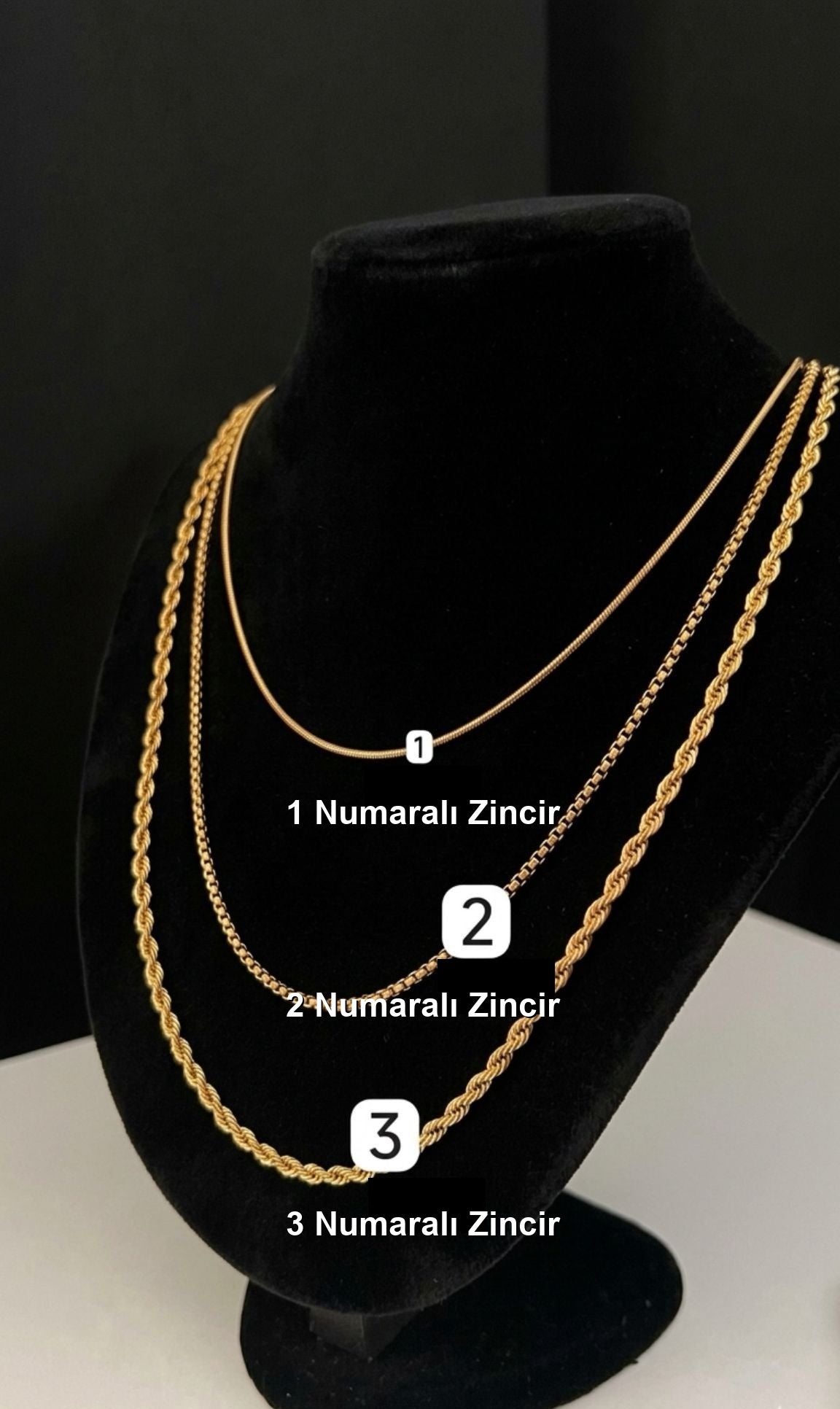 Zincir seçenekleri — 1, 2 ve 3 numaralı zincir