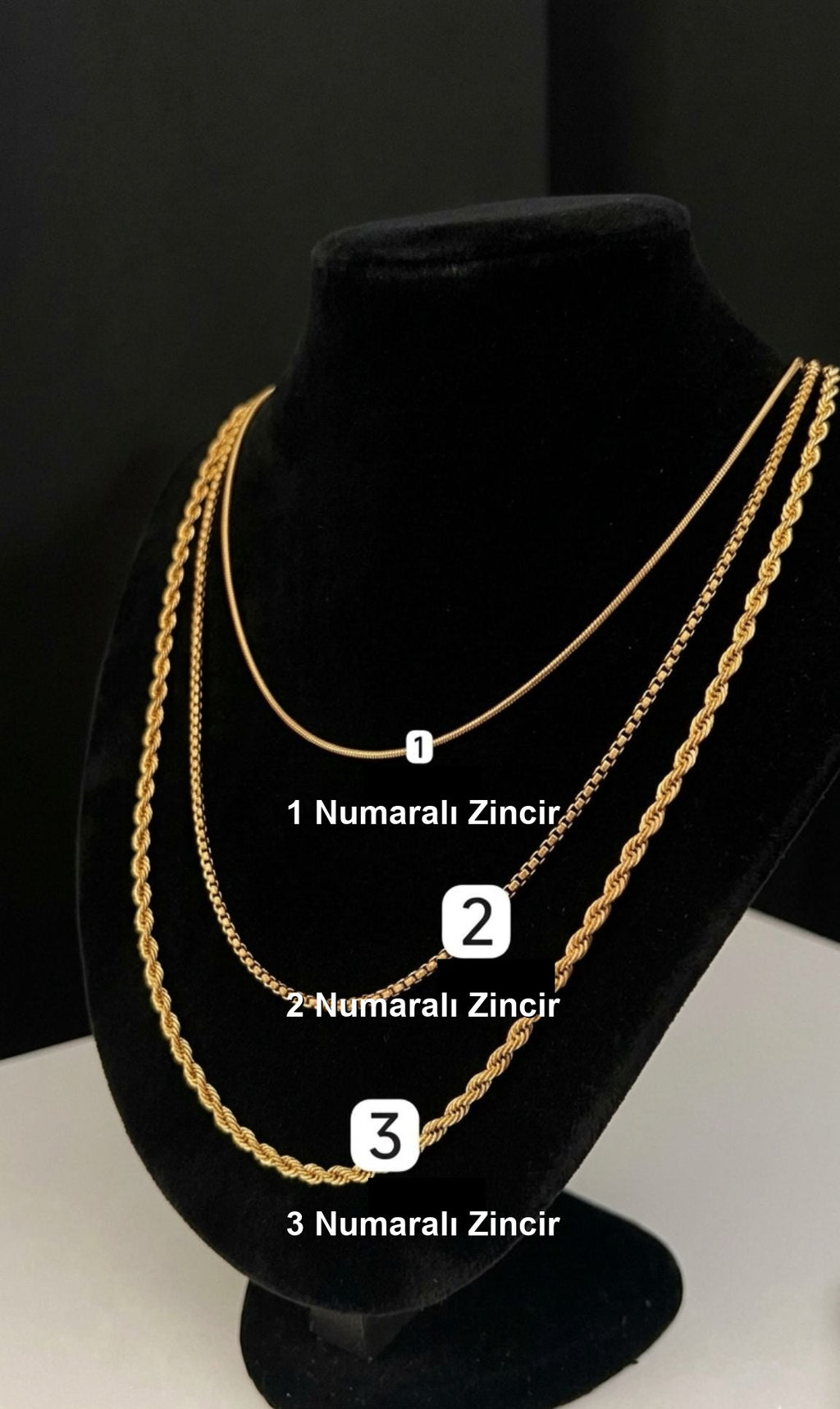 Zincir seçenekleri — 1, 2 ve 3 numaralı zincir